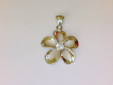 Yellow Gold Floral Pendant with Round Brilliant Diamond