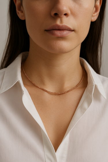 Pfirsich Moonstone Silver Necklace
