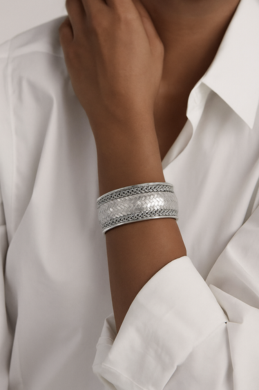 Heritage Weave Silver Cuff