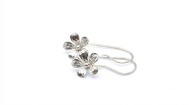 Longer Periwinkle Silver Earrings